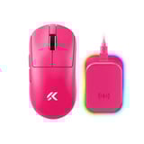 MCHOSE A7 V2 Ultra+ gaming muis Roze, 42.000 DPI, 8K, 2.4 GHz / Bluetooth / USB-C