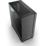 Sharkoon S25-W2 ARGB midi tower behuizing Zwart | 2x USB-A | 1x USB-C | RGB | Tempered Glass