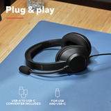 Trust Ayda Max USB ENC Pc-headset Bedraad over-ear  Zwart, USB, noise cancelling microfoon