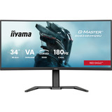 iiyama G-Master Red Eagle GCB3484WQSU-B1 34" Curved UltraWide gaming monitor Zwart, 180 Hz, HDMI, DisplayPort, Audio, AMD Free-Sync