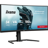 iiyama G-Master Red Eagle GCB3484WQSU-B1 34" Curved UltraWide gaming monitor Zwart, 180 Hz, HDMI, DisplayPort, Audio, AMD Free-Sync