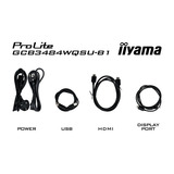 iiyama G-Master Red Eagle GCB3484WQSU-B1 34" Curved UltraWide gaming monitor Zwart, 180 Hz, HDMI, DisplayPort, Audio, AMD Free-Sync