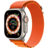 Apple Watch Ultra smartwatch 49 mm, Oranje Alpine-bandje Medium, Titanium, GPS + Cellular