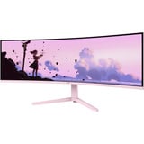 Arozzi Nova Curved 49" v2 UltraWide gaming monitor Roze, 1x DisplayPort, 2x HDMI, 1x USB-C, 2x USB-A, 165 Hz