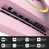 Arozzi Nova Curved 49" v2 UltraWide gaming monitor Roze, 1x DisplayPort, 2x HDMI, 1x USB-C, 2x USB-A, 165 Hz