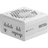 Corsair RM750e 80 Plus Gold White refurbished modulaire 750 watt voeding  Wit, 1x 12V-2x6, 1x PCIe, 1x 12 Pin High Power GPU, 1x PCIe, Kabelmanagement