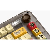 Iqunix ZX75 Happy Ape Wireless Mechanical Keyboard, gaming toetsenbord Bruin/geel, US lay-out, TTC Holy Panda, RGB leds, 75%, Hot-swappable, Double-shot PBT, 2.4GHz | Bluetooth 5.1 | USB-C