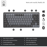 Logitech MX Mechanical Mini toetsenbord Zwart, US-International lay-out (QWERTY), GL Tactile, 80% (TKL), Bluetooth
