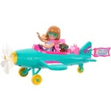 Mattel Barbie Speelset met pop en vliegtuig 2-persoons vliegtuig met draaiende propeller