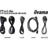 iiyama ProLite TF5539AS-B1AG 54.6" 4K Ultra HD Public Display Zwart, 2x HDMI, DisplayPort, 2x USB-A, USB-B, RJ-45