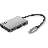 ACT Connectivity USB-C Hub 4-Port met 2x USB-C en 2x USB-A usb-hub Grijs, 10Gbit/s