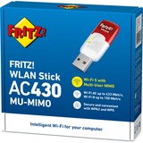 AVM FRITZ! WLAN Stick AC 430 MU-MIMO wlan adapter Wit/rood