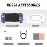 Anbernic RG 556 handheld game console Blauw/transparant, 256 GB, Wi-Fi 5G, Bluetooth 5.0, Android 13