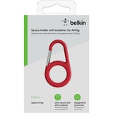 Belkin Beschermende houder met karabijnhaak voor de AirTag sleeve Rood