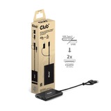 Club 3D USB-C naar 2x HDMI Video splitter met DisplayLink hdmi splitter Zwart, Met USB-A Adapter