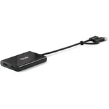 Club 3D USB-C naar 2x HDMI Video splitter met DisplayLink hdmi splitter Zwart, Met USB-A Adapter