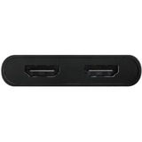 Club 3D USB-C naar 2x HDMI Video splitter met DisplayLink hdmi splitter Zwart, Met USB-A Adapter