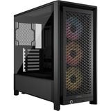 Corsair FRAME 4000D RS ARGB midi tower behuizing Zwart | 2x USB-A | 1x USB-C | RGB | Tempered Glass