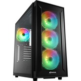 Sharkoon TG6M RGB Tower-behuizing Zwart | 2x USB-A 2.0 | 2x USB-A 3.2 (5 Gbit/s) | 2x Audio | Window-kit