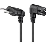 goobay Cable EuroPlug Angled Both Ends, 2 meter kabel Zwart, 90°