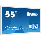 iiyama ProLite TF5539UHSC-W1AG 55" 4K Ultra HD Public Display Wit, 4K UHD, VGA, HDMI, DisplayPort, Audio, Touch
