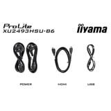 iiyama ProLite XU2493HSU-B7 24" monitor Zwart (mat), 100 Hz, HDMI, DisplayPort, USB, Audio, Adaptive Sync