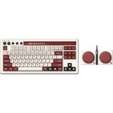 8BitDo Retro Mechanical Keyboard Fami Edition, gaming toetsenbord Beig/rood, US lay-out, Kailh Box White, TKL, Bluetooth Low Energy, Wireless 2.4G, USB