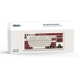 8BitDo Retro Mechanical Keyboard Fami Edition, gaming toetsenbord Beig/rood, US lay-out, Kailh Box White, TKL, Bluetooth Low Energy, Wireless 2.4G, USB