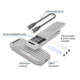 ACT Connectivity USB 40Gbps M.2 2280 NVMe / PCIe SSD behuizing, tool-free externe behuizing Grijs