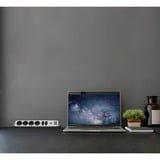 Brennenstuhl estilo hoekstopcontact 4-voudig 6-voudige stekkerdoos met usb Zwart/roestvrij staal, 6x stekker, 2x USB-A