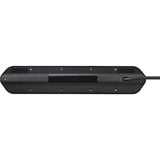 Brennenstuhl estilo hoekstopcontact 4-voudig 6-voudige stekkerdoos met usb Zwart/roestvrij staal, 6x stekker, 2x USB-A