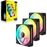 Corsair iCUE LINK LX120 RGB case fans Zwart, 3 stuks, 120 x 120 x 25 mm, PWM