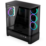 ENDORFY Aquarius 8000 Corona showcase behuizing Zwart | 2x USB-A | 1x USB-C | RGB | Tempered Glass