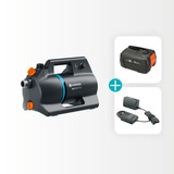 GARDENA Accu Besproeiingspomp 3000 Silent 18V P4A Gebruiksklare set incl. accu en oplader Donkergrijs/turquoise, 14610-20 | Pomp | Accu | Lader