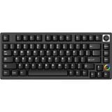 HelloGanss HS75T Black RGB mechanisch toetsenbord Zwart, US lay-out (QWERTY), Gateron G Pro Silver, 75%, RGB leds, PBT Doubleshot keycaps, hot swap, 2,4 GHz | Bluetooth | USB-C