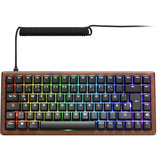 Sharkoon SKILLER SGK50 S3 Wood PBT RGB mechanisch gaming toetsenbord Houtkleur, US lay-out (QWERTY), Gateron G Pro 3.0 Yellow, 75%, RGB leds