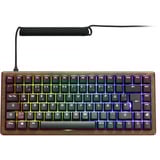 Sharkoon SKILLER SGK50 S3 Wood PBT, gaming toetsenbord Houtkleur/zwart, US lay-out, Gateron G Pro 3.0 Yellow, RGB leds