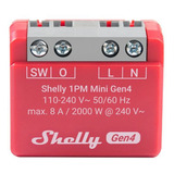 Shelly 1PM Mini Gen4 relais Rood, Bluetooth 4.2, Wi-Fi