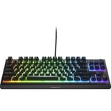 SteelSeries Apex 3 TKL RGB gaming toetsenbord Zwart, US lay-out (QWERTY), SteelSeries Whisper-Quiet, 80% (TKL)	