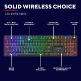 Trust GXT 868 Torix Premium draadloos mechanisch RGB gaming toetsenbord Zwart, US lay-out (QWERTY), Huano White, 100%