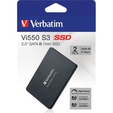 Verbatim    2TB  525/560MB Vi550 S3   SA3 VER SSD Zwart, 49354, SATA 6 Gb/s, 2,5"