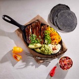 Victoria Fajita Skillet 24 x 17,5 cm, Seasoned bak-/braadpan Zwart, Color packaging