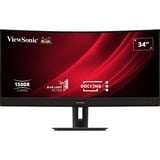 ViewSonic UWQHD Curved Docking Monitor VG3456C 34" UltraWide Zwart (mat), 1x DisplayPort, 2x HDMI, 1x USB-C, 4x USB-A, 1x RJ-45
