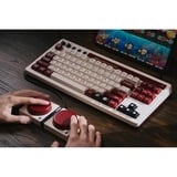 8BitDo Famicom Bundel, gaming toetsenbord Beig/rood, US lay-out, Kailh Box White, USB / 2,4 GHz / Bluetooth