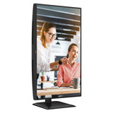 AOC Q27E4CV 27" monitor Zwart, 120 Hz, HDMI, DisplayPort, Audio, LAN, USB-HUB