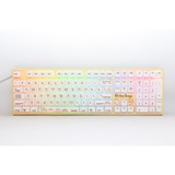 Ducky One 2 x Shiba Says, toetsenbord Geel/wit, US lay-out, Cherry MX Silent Red, RGB leds, MDA Profile PBT Dye-sub