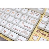 Ducky One 2 x Shiba Says, toetsenbord Geel/wit, US lay-out, Cherry MX Silent Red, RGB leds, MDA Profile PBT Dye-sub