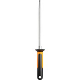 Fiskars Functional Form Aanzetstaal 202 mm messenslijper Zwart/zilver, Voor het slijpen van messen | handvat met SoftGrip