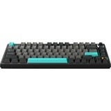 HelloGanss HS75T Obsidian, toetsenbord Zwart/grijs, US lay-out, Gateron White, 75%, RGB leds, PBT Doubleshot keycaps, hot swap, 2,4 GHz / Bluetooth / USB-C