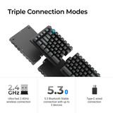 Keychron Q11 Ultra 8K Wireless Custom Mechanical Keyboard Zwart, US lay-out (QWERTY), Keychron Silk POM Red, 100%, RGB leds, KSA double-shot PBT, hot swap, 2.4GHz | Bluetooth 5.2 | USB-C